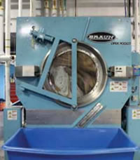 An open-pocket washer/extractor.